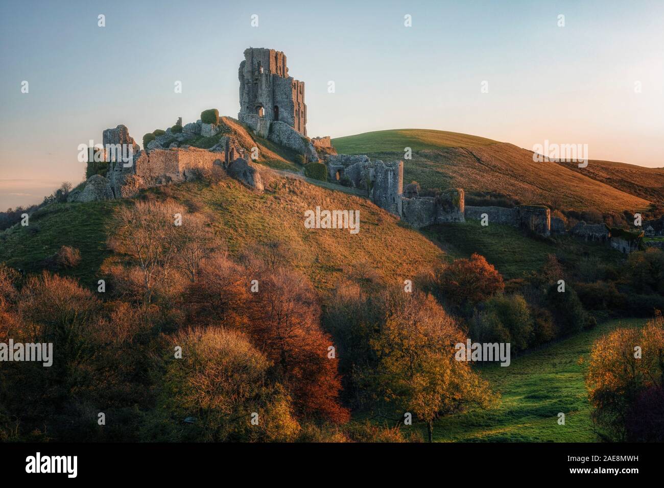 Corfe Castle, Dorset, England, Vereinigtes Königreich Stockfoto