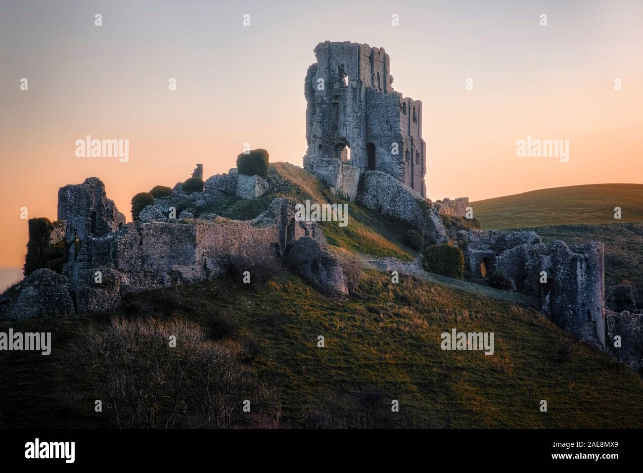 Corfe Castle, Dorset, England, Vereinigtes Königreich Stockfoto