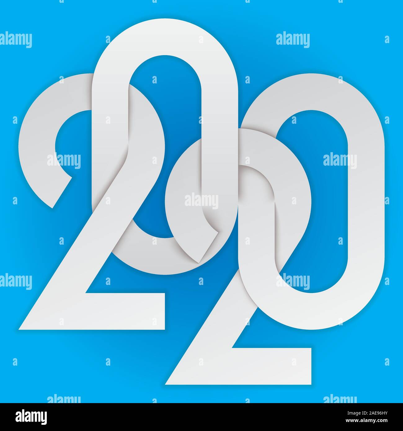 2020 Jahr paper Art anmelden. Neues Jahr logo mit Papier schneiden. Vector EPS 10. Stock Vektor