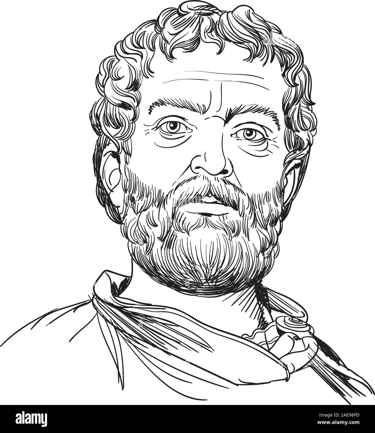 Anders Celsius cartoon portrait isoliert. Er war ein schwedischer Astronom, Physiker und Mathematiker. Stock Vektor