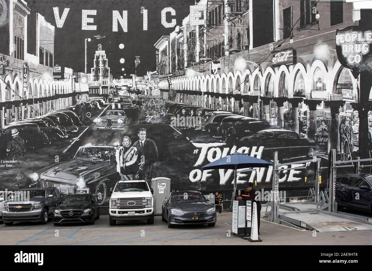 "Ein Hauch von Venedig' Wandbild in Venice, Los Angeles. Kalifornien, USA Stockfoto