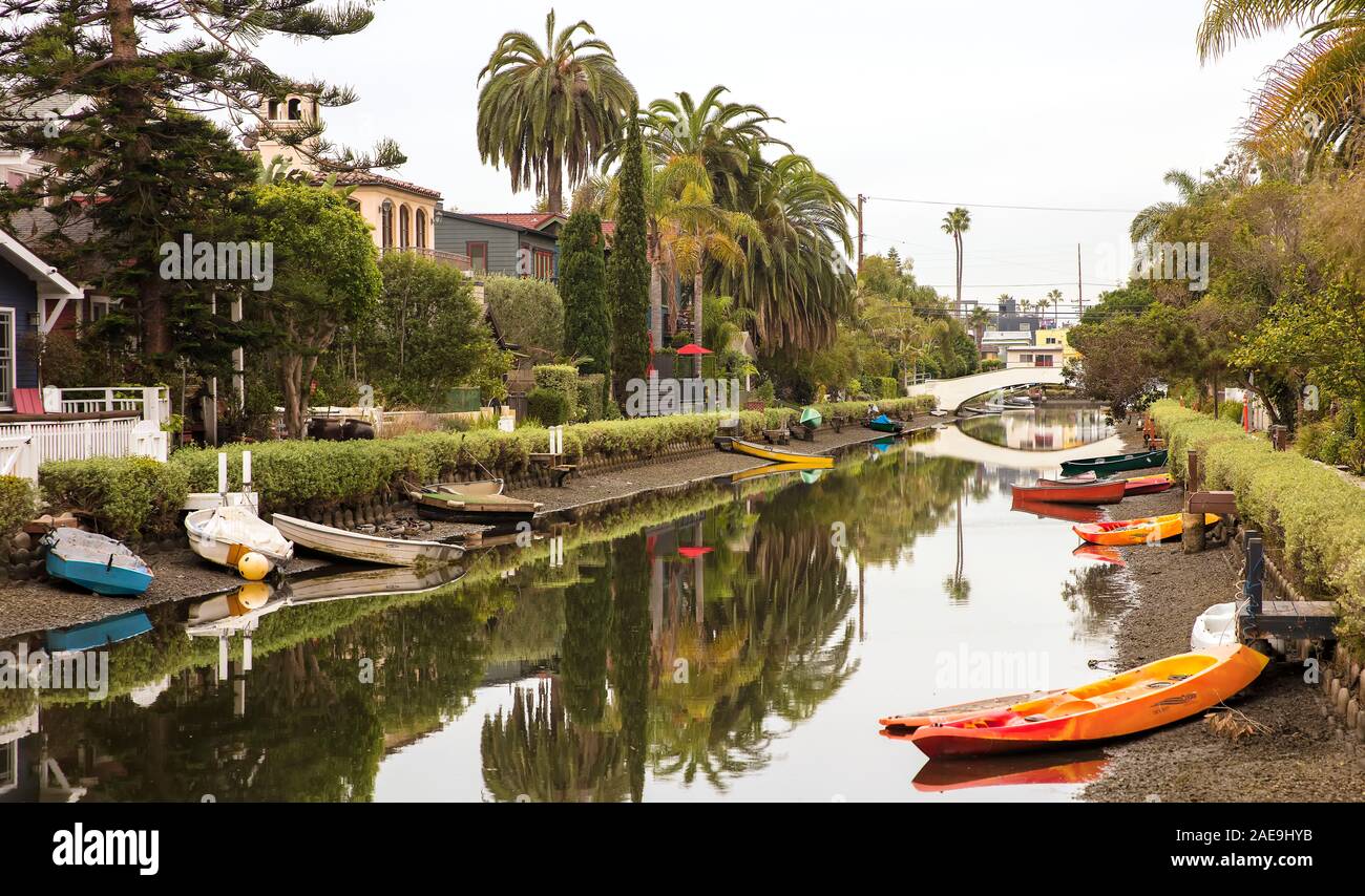 Canal in Venedig Bereich von Los Angeles, Kalifornien, USA Stockfoto
