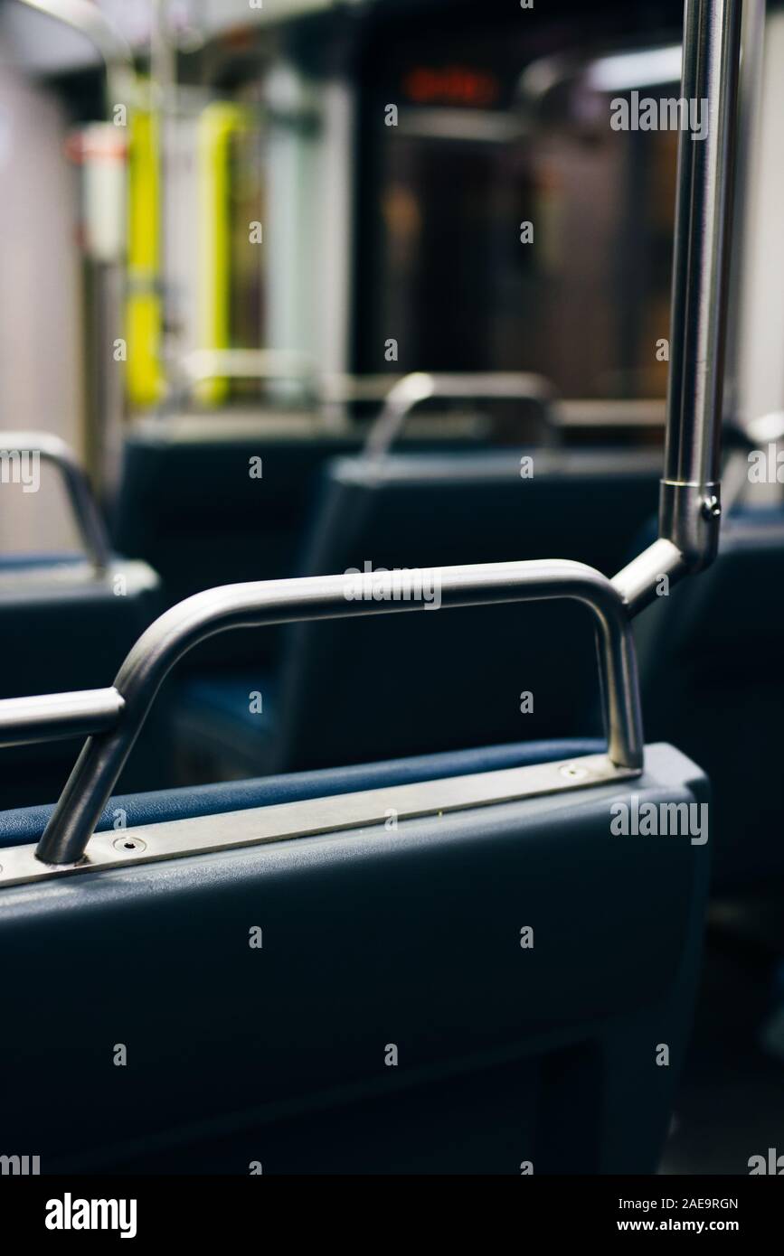 Innenraum der U-Bahn U-Bahn Auto in Calgary, Kanada Stockfoto