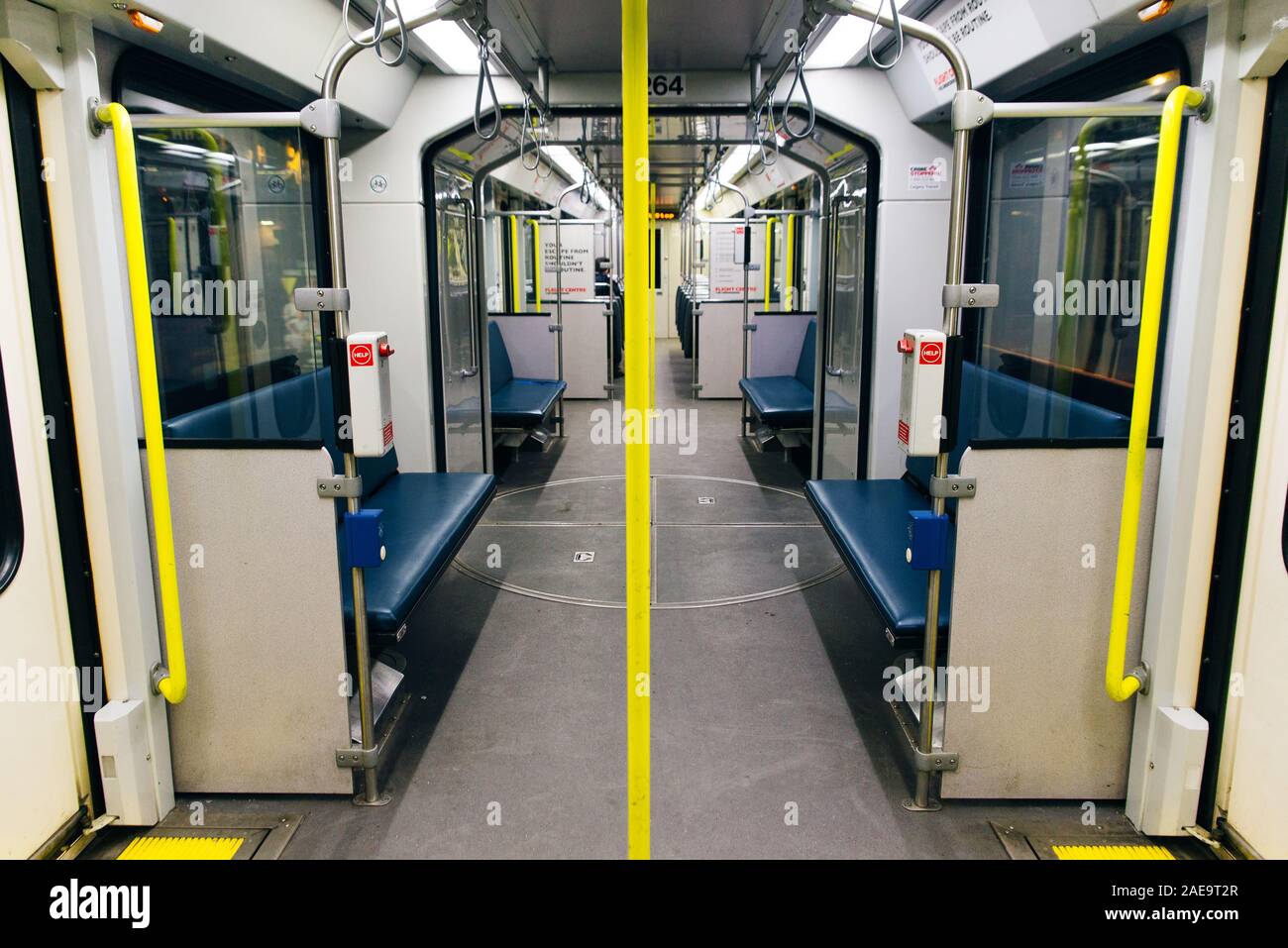 Innenraum der U-Bahn U-Bahn Auto in Calgary, Kanada Stockfoto