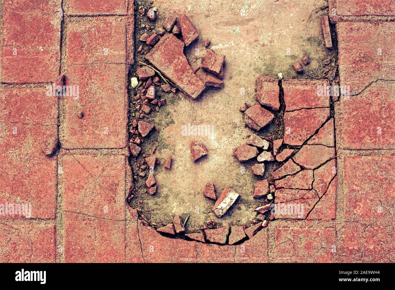 Eine alte Infrastruktur zerfällt, die Texturen Stockfoto