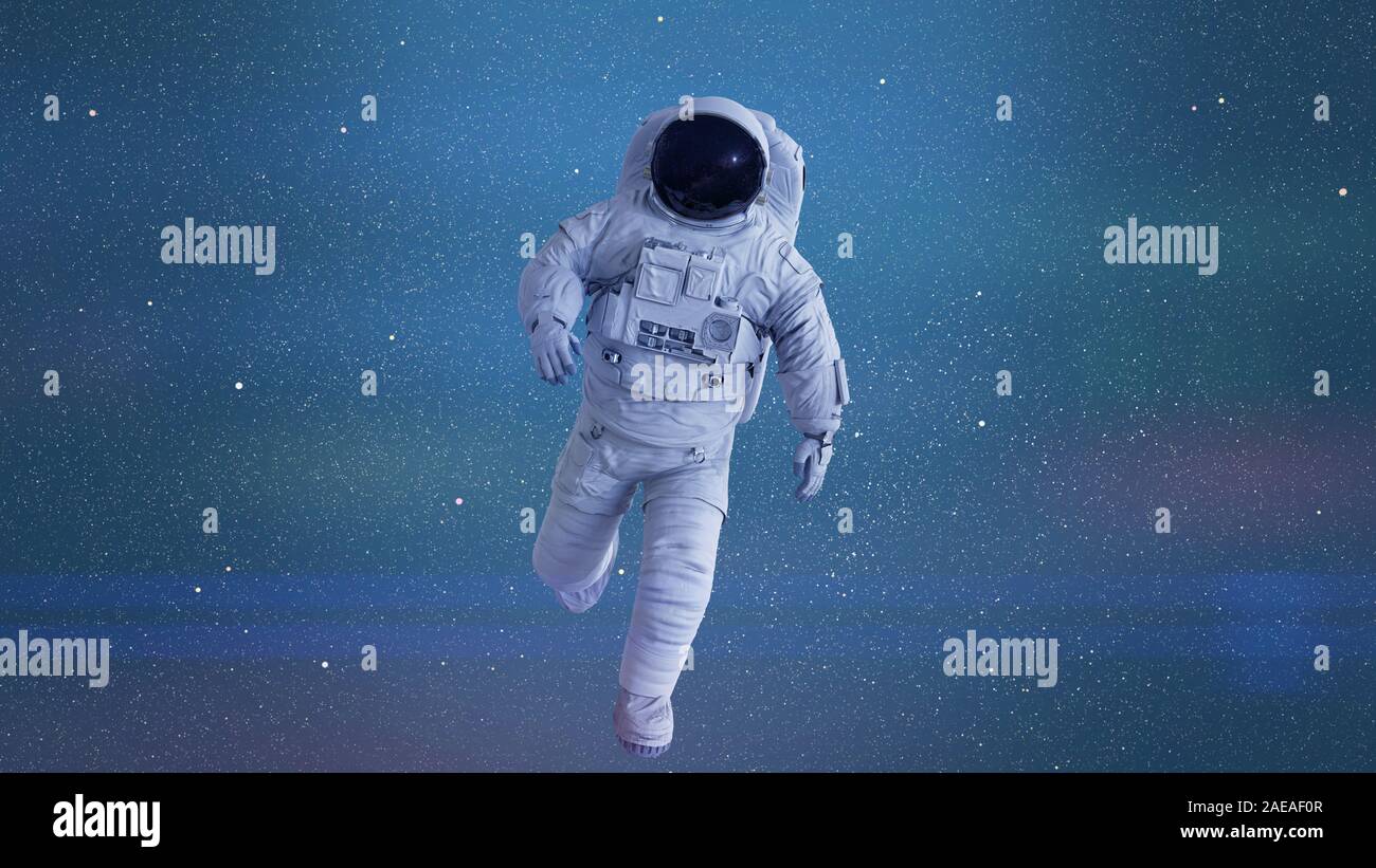 Astronaut auf einer Mission im Weltraum Stockfoto