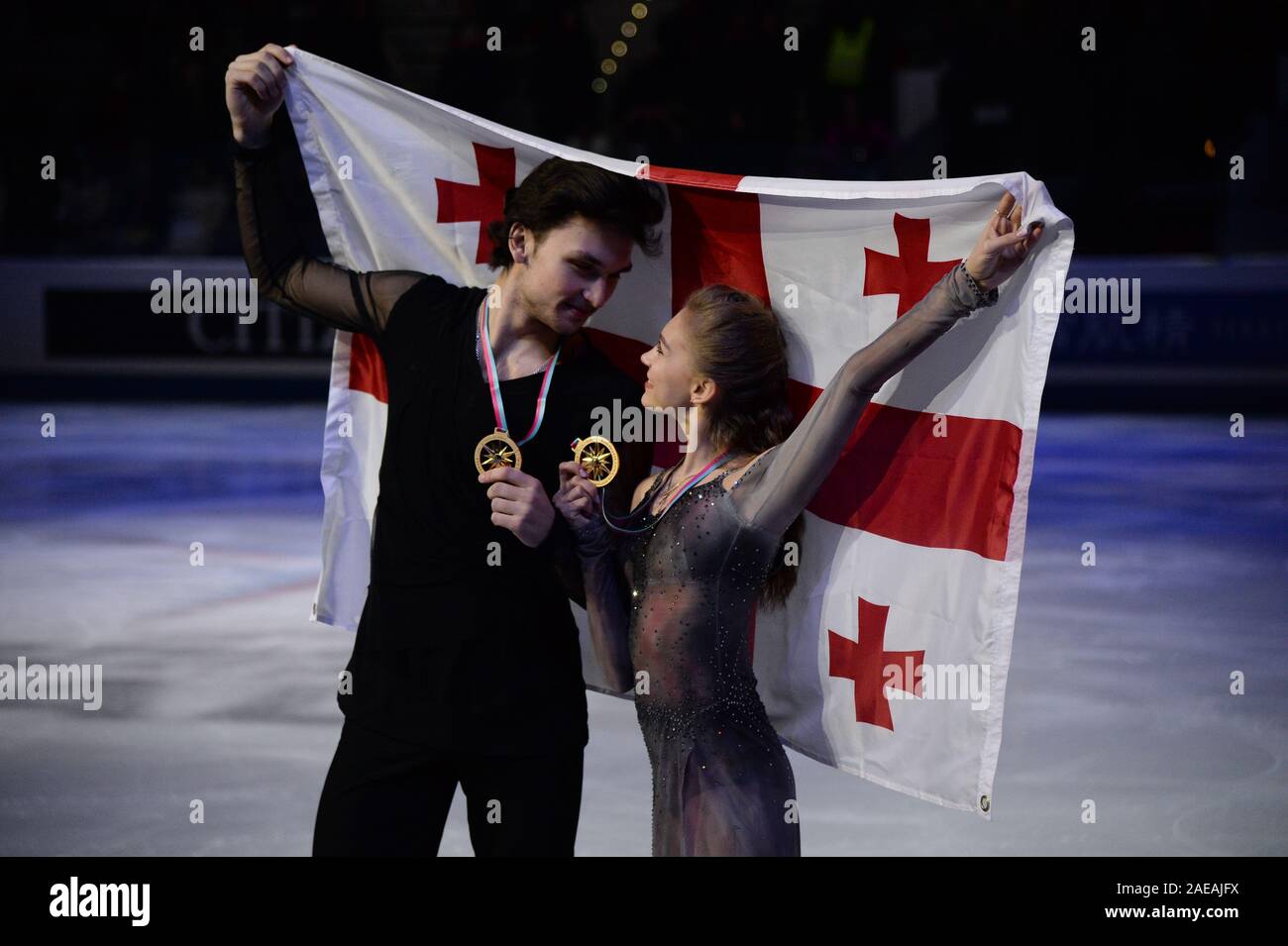 Turin, Italien. 07 Dez, 2019. Junior Ice Dance Awards: Maria KAZAKOVA & Georgy REVIYA aus Georgien, zunächst an der ISU Junior & Senior Grand Prix Finale 2019/20 an Palavela, am Dezember 07, 2019 in Turin, Italien. Credit: Raniero Corbelletti/LBA/Alamy Leben Nachrichten Quelle: Lba Co.Ltd./Alamy leben Nachrichten Stockfoto