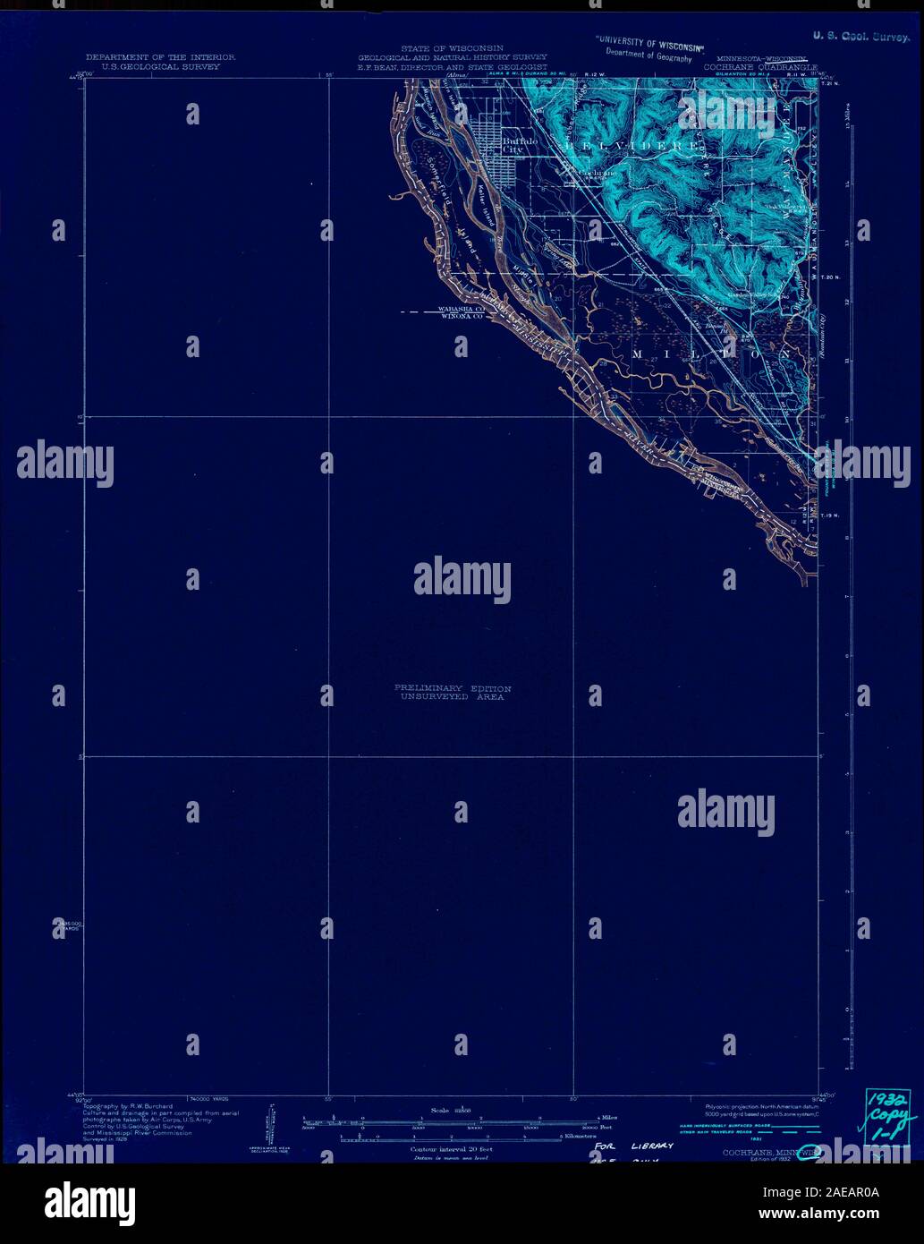 MN Cochrane502317 1932 62.500 invertiert Wiederherstellung Stockfoto