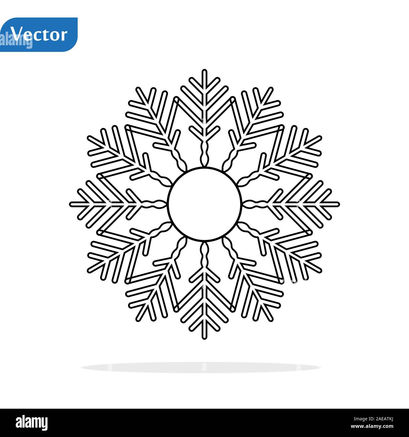 Schneeflocken-symbol, Vektor Schneeflocke anmelden, isolierte Schneeflockensymbol Stock Vektor