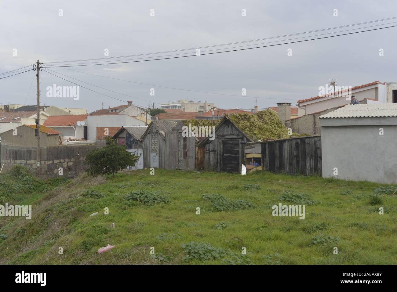 Küstenlandschaft in Póvoa de Varzim, nördlich von Portugal. Stockfoto