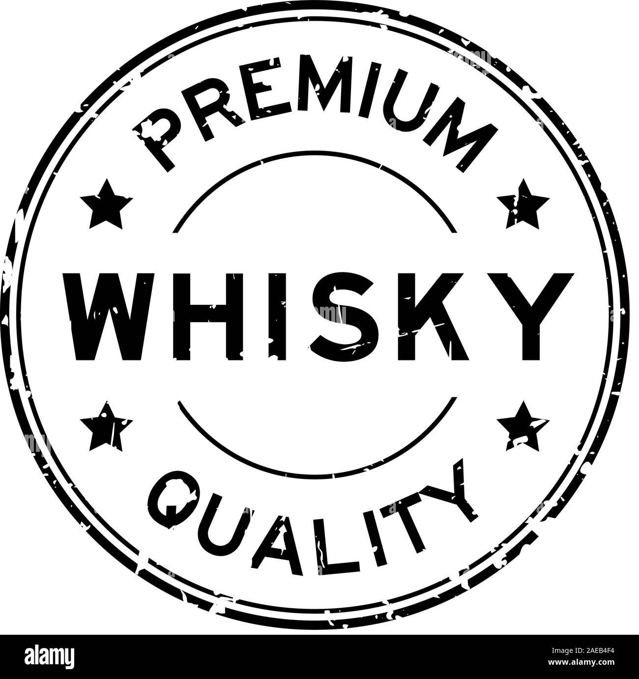 Grunge schwarz Premium Qualität whisky Wort runde Gummidichtung Stempel auf weißem Hintergrund Stock Vektor