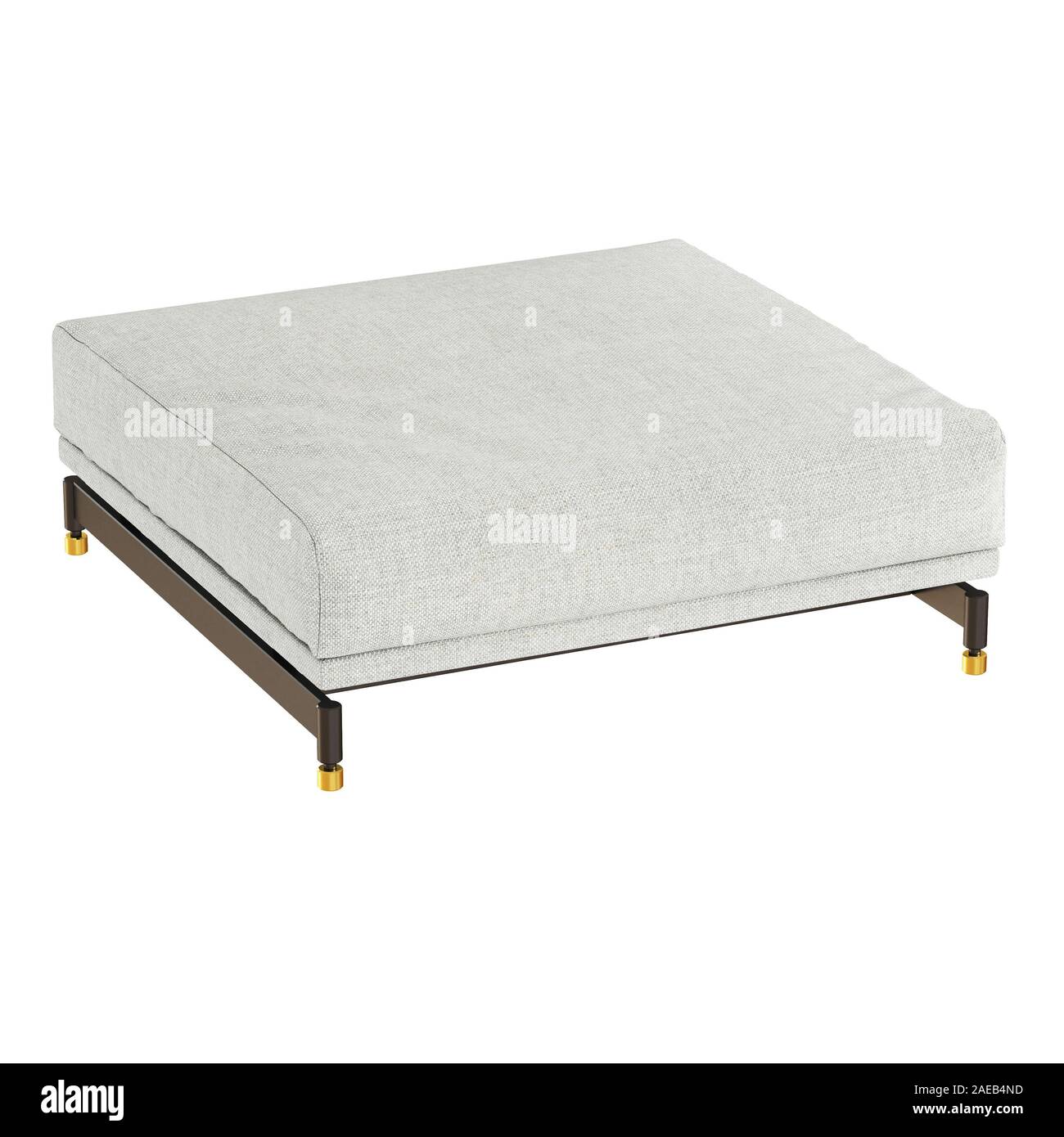 Weißes Tuch pouf auf weißem Hintergrund. 3D-Rendering Stockfoto