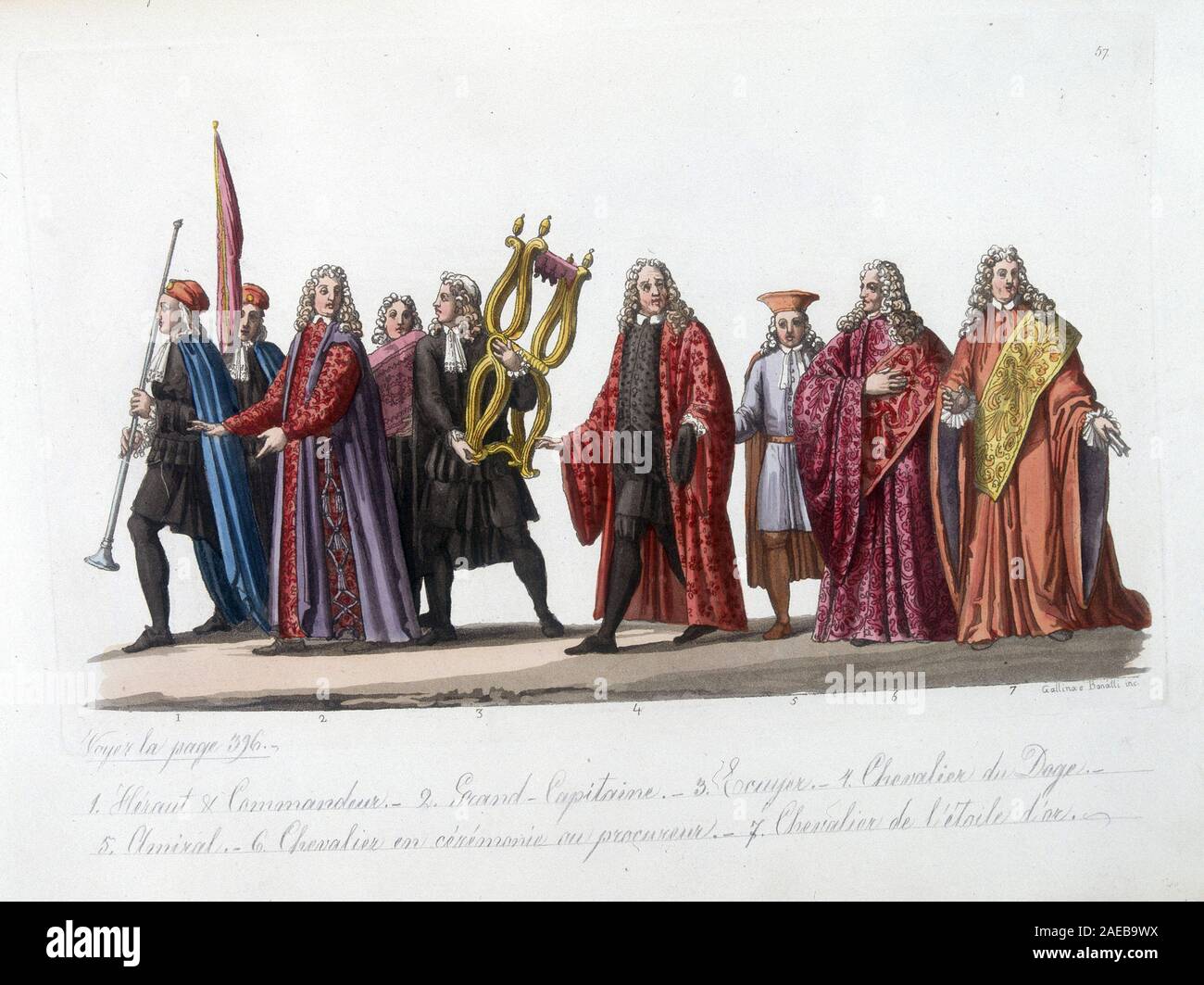 Venitiens du 16e siecle in "Le Costume Ancien et moderne de Jules Ferrario, 1819 - 1820 Stockfoto