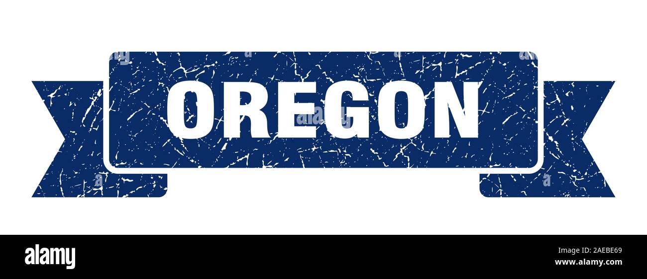 Oregon Ribbon. Blau Oregon grunge Band anmelden Stock Vektor