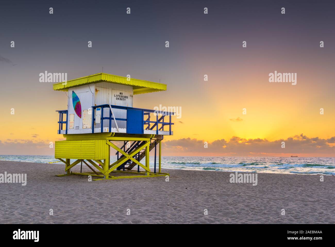 Miami Beach, Florida, USA in der Morgendämmerung. Stockfoto