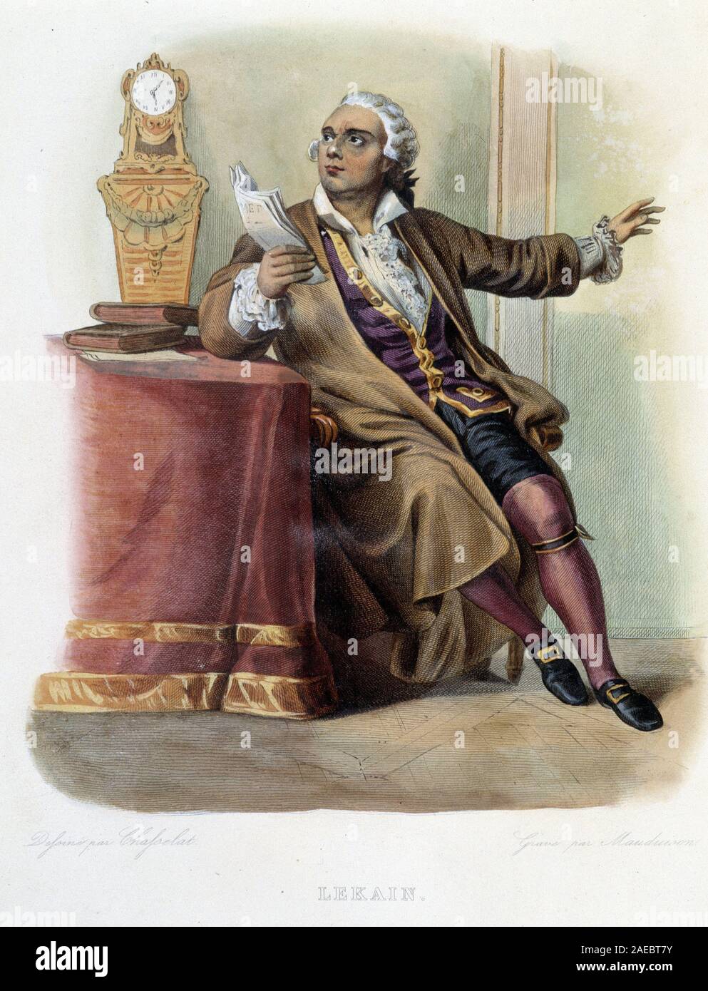 Henri Louis Kain dit Lekain ou le Kain (1729-1778), tragedien Francais - in "Le Plutarque Francais', par Mennechet, Paris, 1844-47 Stockfoto
