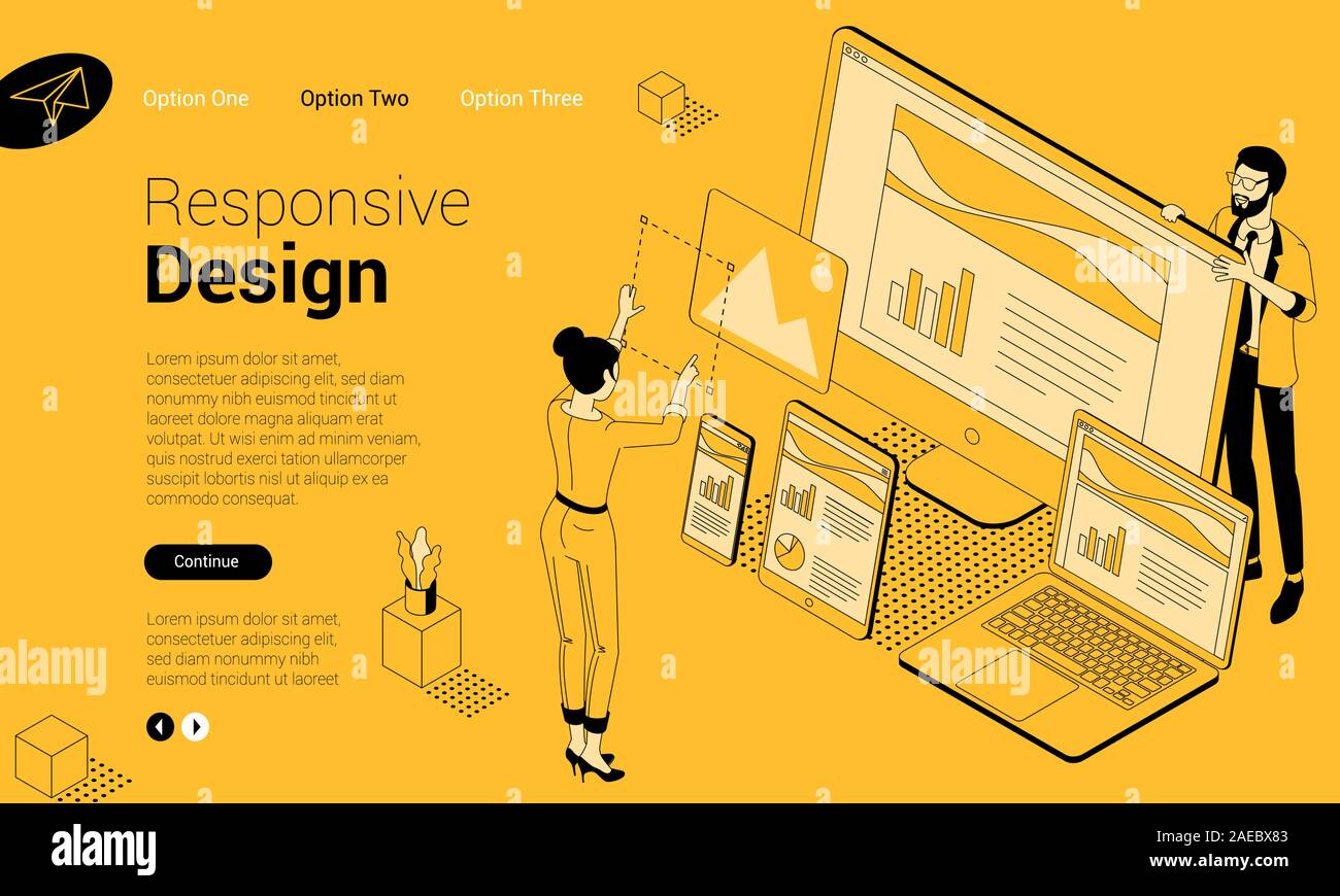Vektor Konzept für reaktionsschnelles web design Stock Vektor