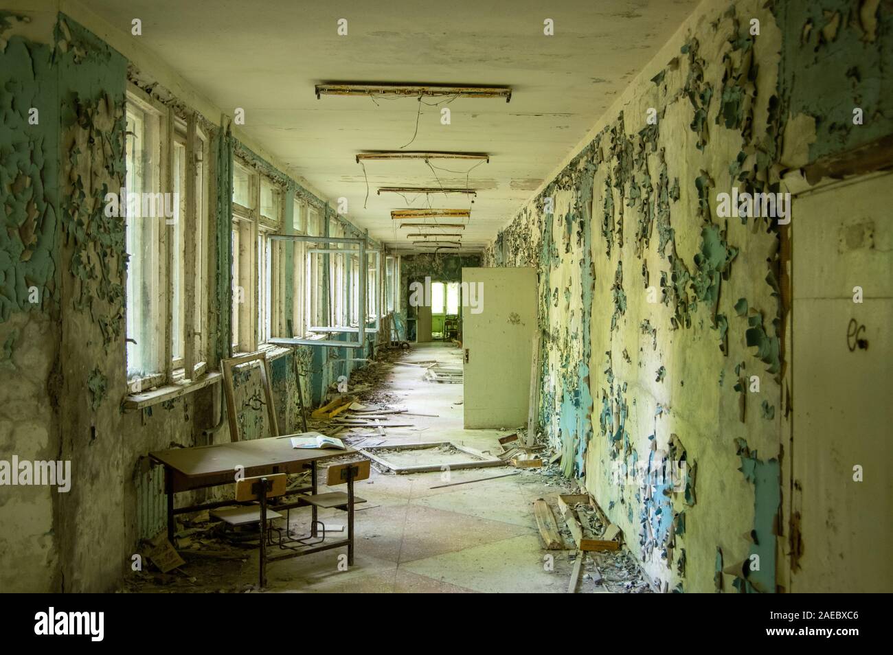 Pripyat Secondary School № 3 Korridor Stockfoto