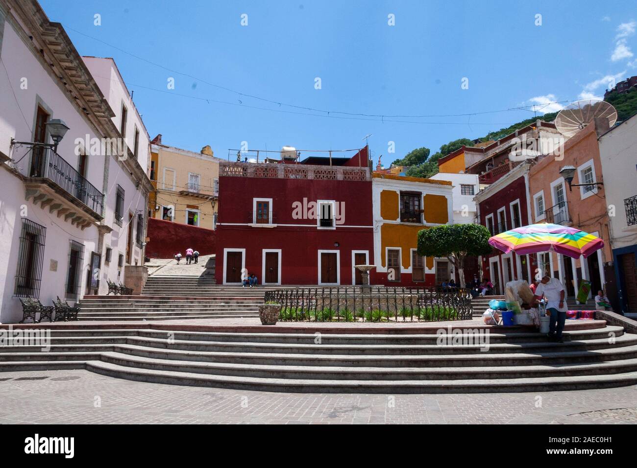 Guanajuato ist eine Stadt und Gemeinde im Zentrum von Mexiko und die Hauptstadt des Staates mit dem gleichen Namen. Es ist Teil der Makroregion der Bajío Stockfoto