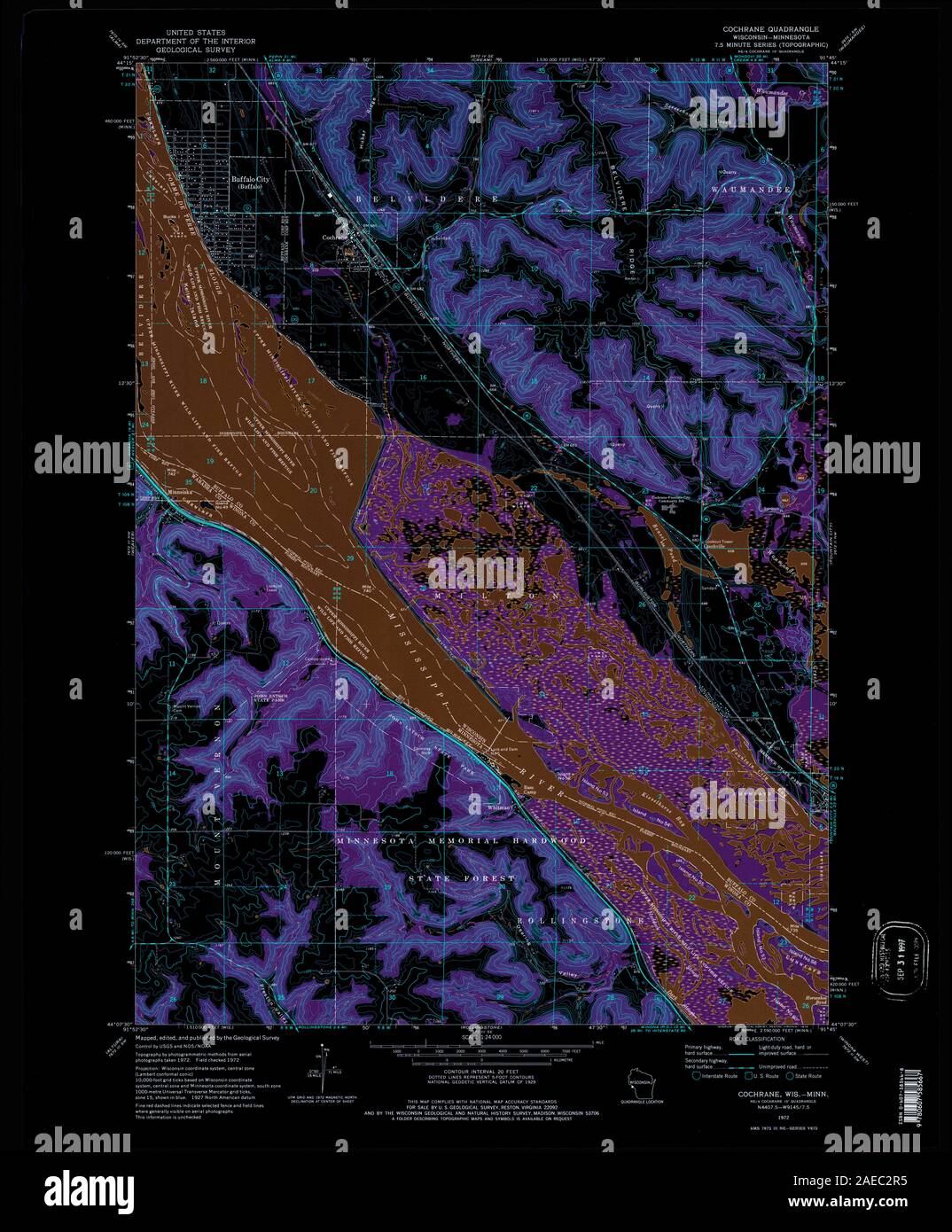 WI Cochrane 800329 1972 24000 invertiert Wiederherstellung Stockfoto