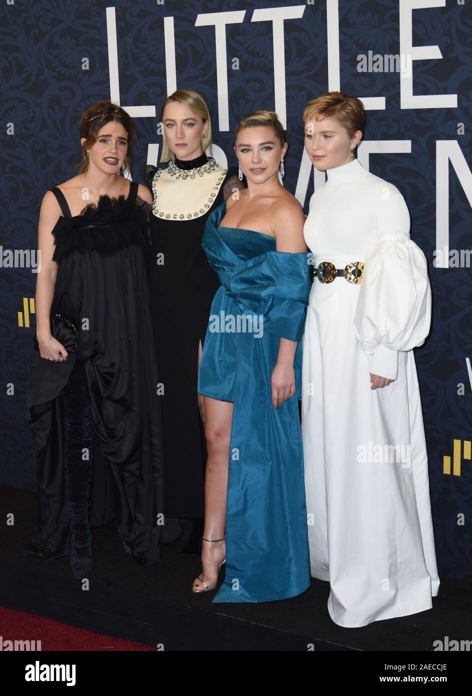 07. Dezember 2019 - New York, New York - Emma Watson, Saoirse Ronan, Florenz Pugh, und Eliza Scanlen. ''Kleine Frauen'' Uraufführung im Museum für Moderne Kunst (Credit Bild: © Ylmj/AdMedia über ZUMA Draht) Stockfoto