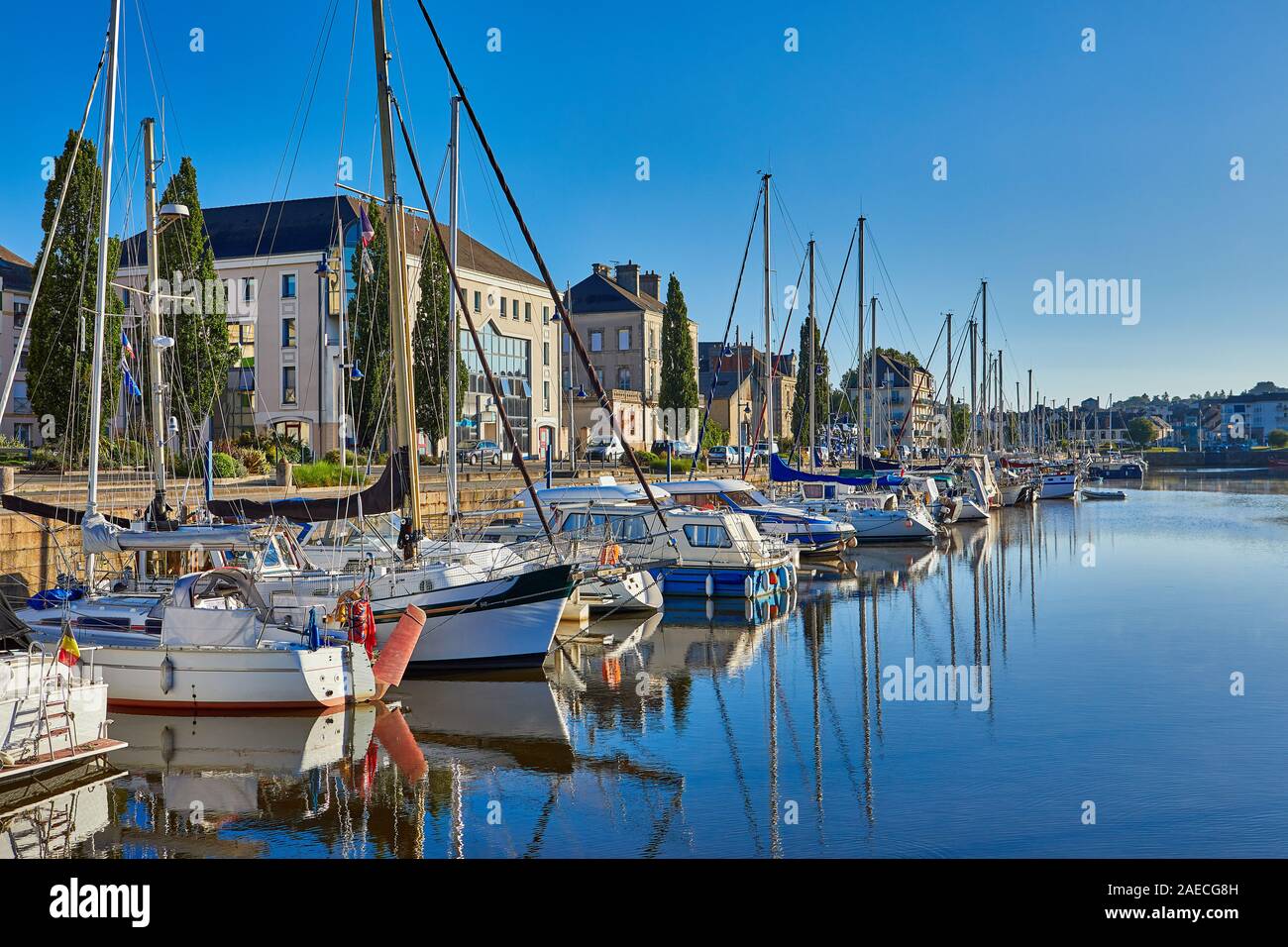 Bild von der Yachthafen von Redon, Bretagne, Frankreich Stockfoto