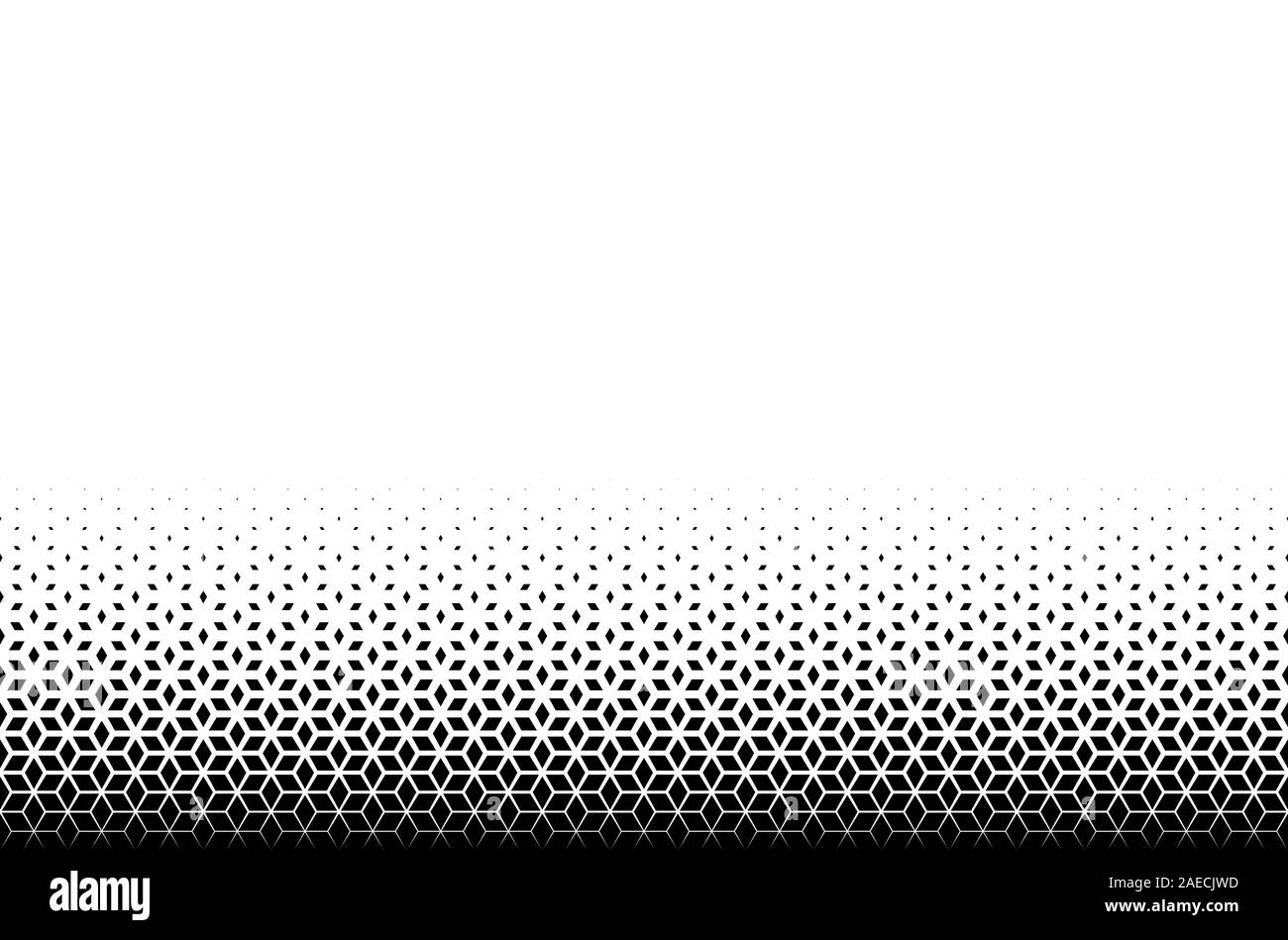 Geometrische Muster der schwarzen Diamanten auf einem weißen Hintergrund.. Option mit einem kurzen Fade out. Nahtloser Ribbon. Stock Vektor