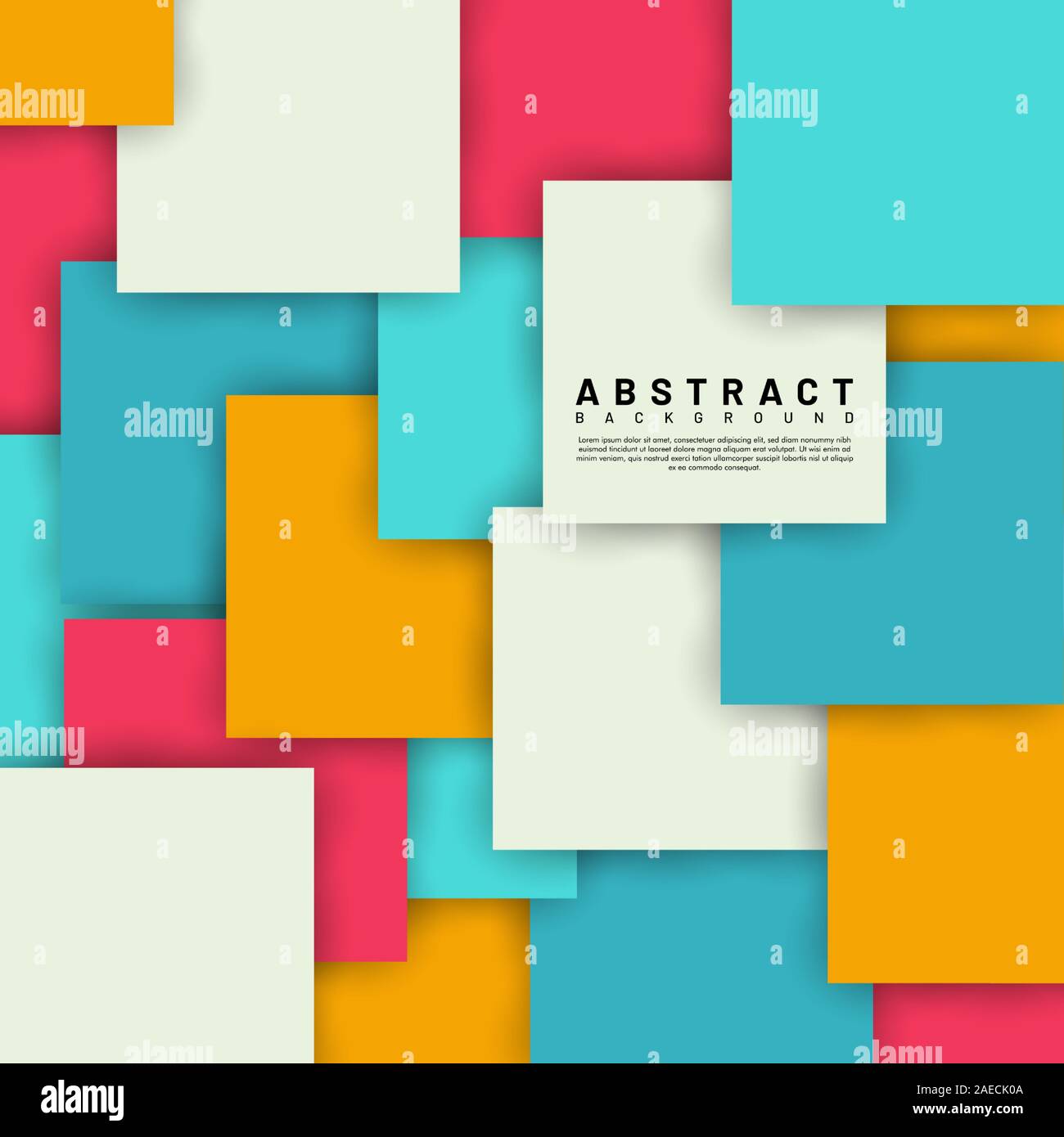Abstract vector Hintergrund. überlappende full-color Square Design. Vector Illustration für Wallpaper, Banner, Hintergründe, Karte, Buchillustration Stock Vektor