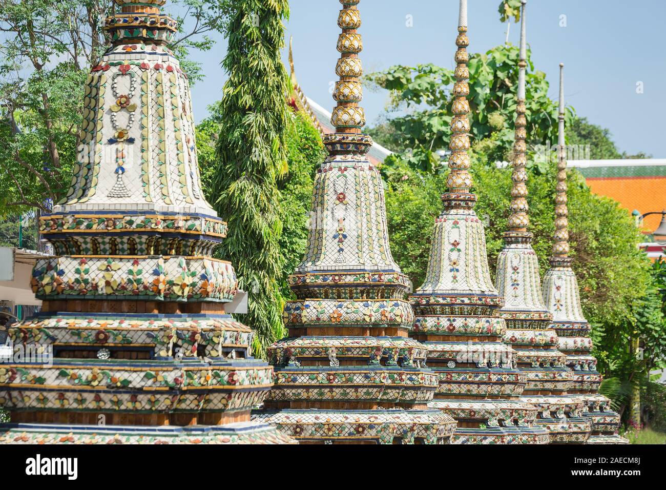 Tempel des Liegenden Buddha Wat Pho auf der Rattanakosin Insel neben dem Grand Palace. Bangkok, Thailand. Stockfoto