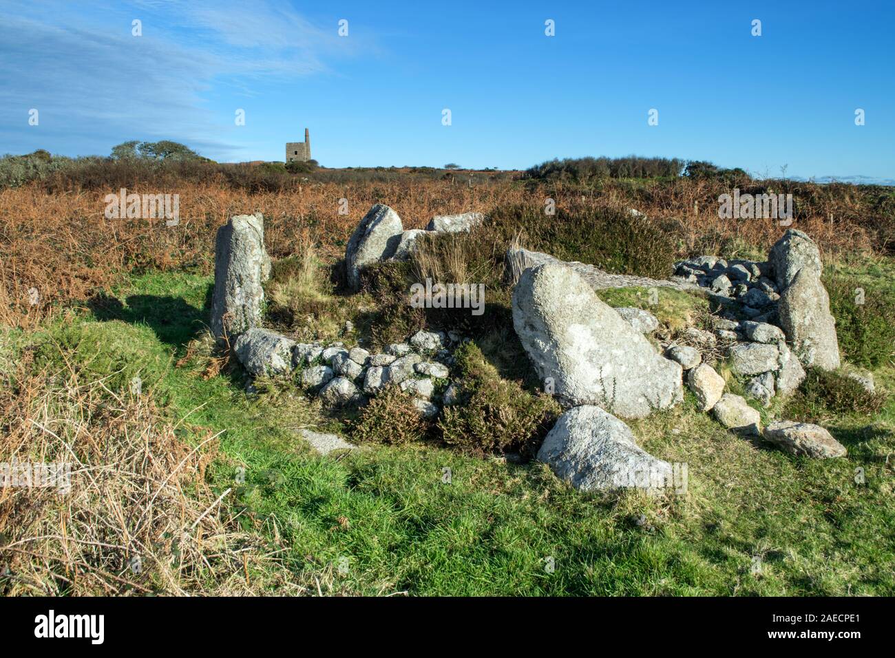 Bosiliack Barrow, antike Stätte, Cornwall, Großbritannien Stockfoto