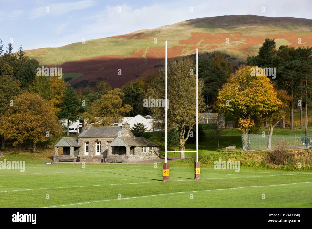 Sportanlagen, Sedbergh School Sedbergh, Cumbria, England, Großbritannien Stockfoto