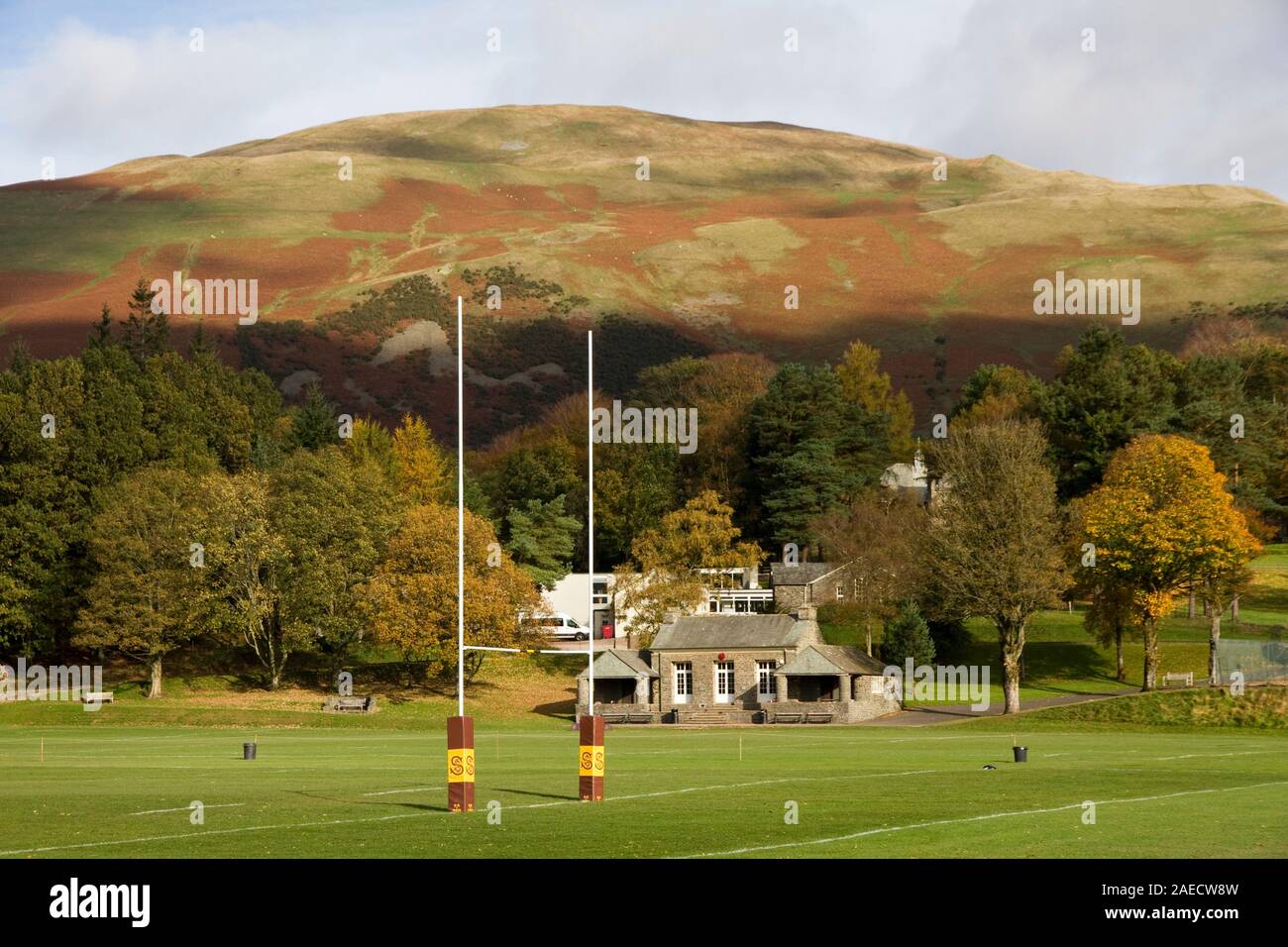 Sportanlagen, Sedbergh School Sedbergh, Cumbria, England, Großbritannien Stockfoto