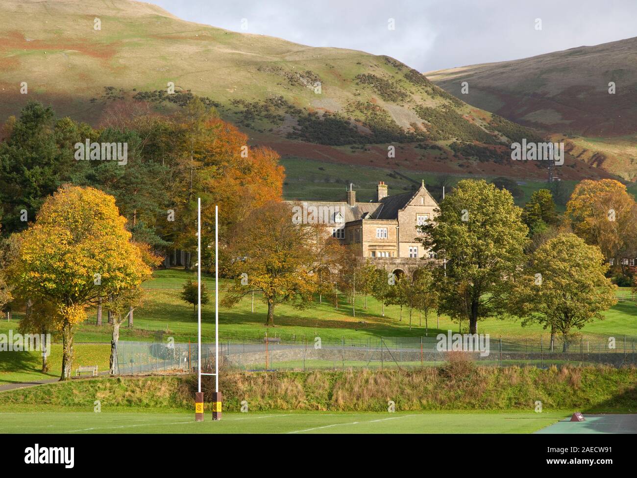 Sportanlagen, Sedbergh School Sedbergh, Cumbria, England, Großbritannien Stockfoto