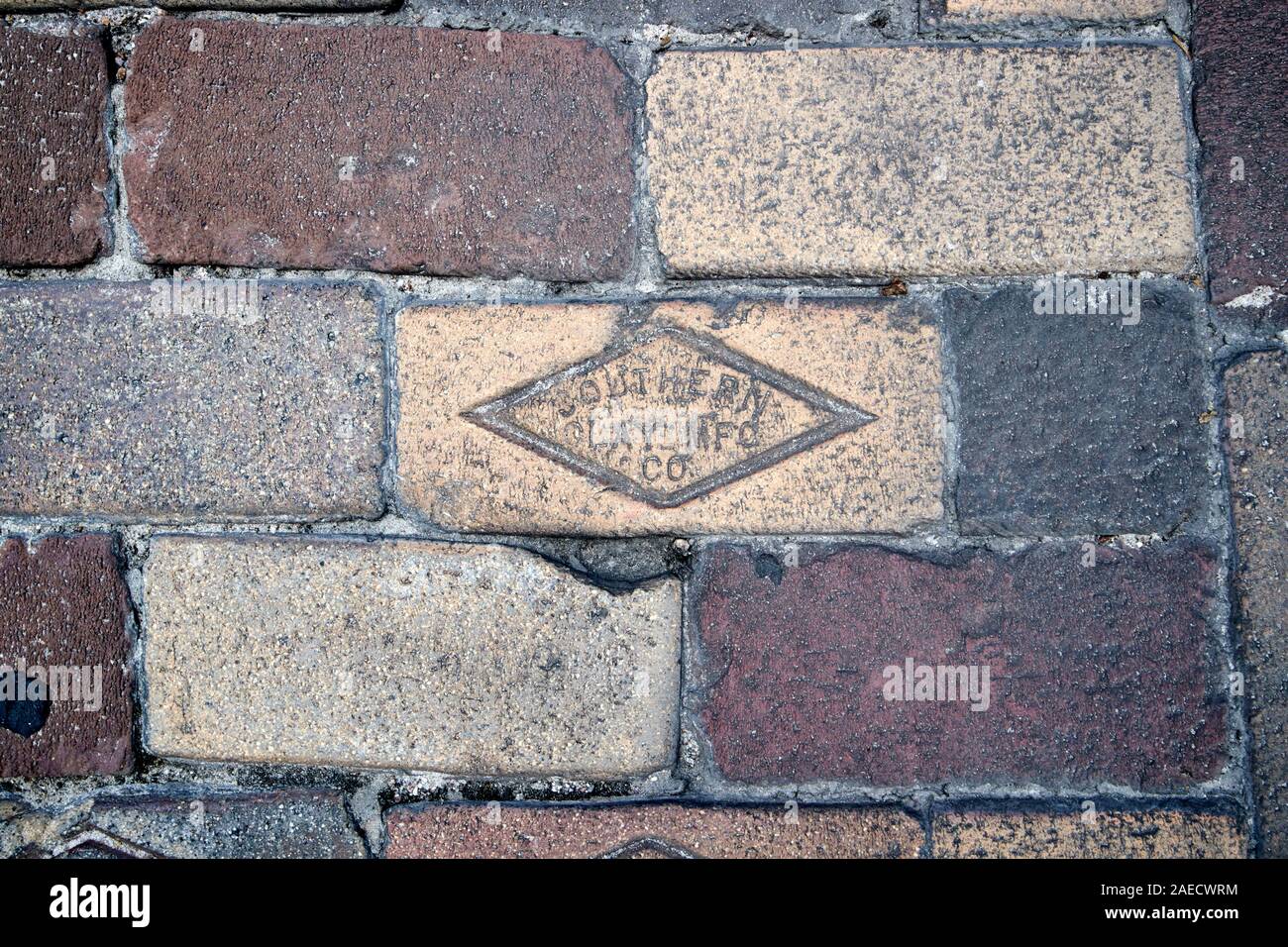 Southern Clay Manufacturing Co Ziegelsteine in Road pavement Wintergarten florida usa Stockfoto