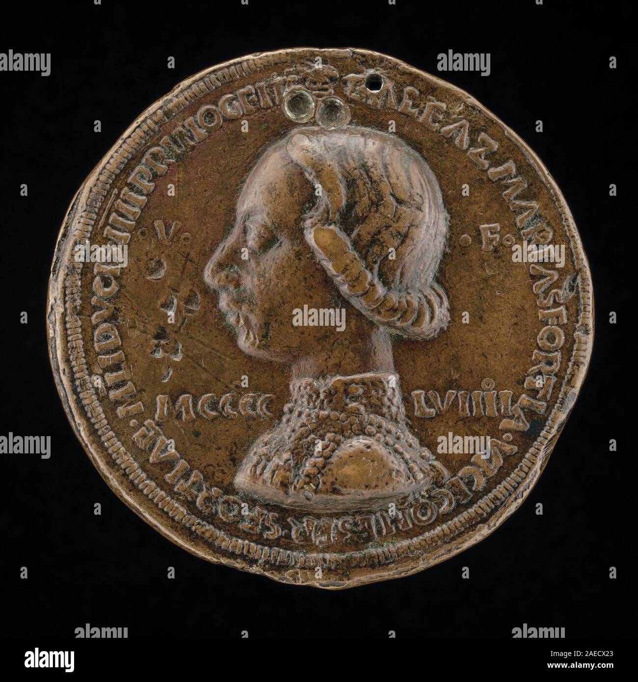 Gianfrancesco Enzola, Galeazzo Maria Sforza, 1444-1476, 5. Herzog von Mailand 1466 (rückwärts), 1459 Galeazzo Maria Sforza, 1444-1476, 5. Herzog von Mailand 1466 [REVERSE]; 1459 Datum Stockfoto