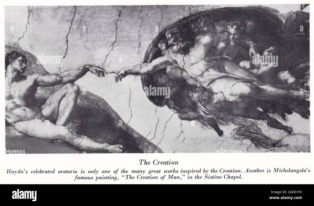 "Die Erschaffung des Menschen" / "Die Erschaffung Adams" von Michelangelo. Stockfoto
