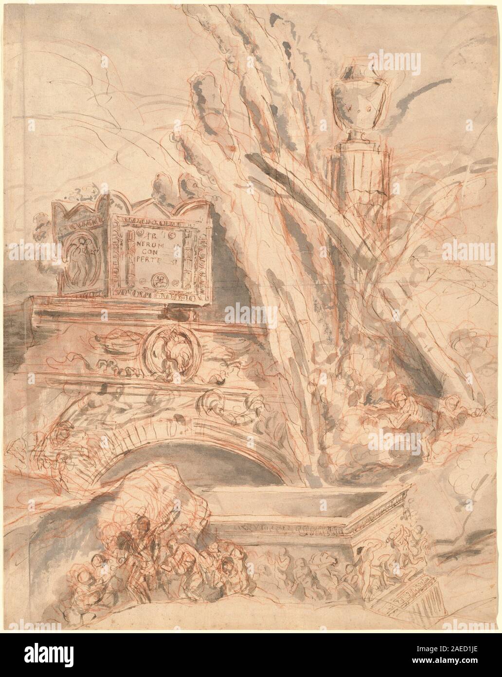 Giovanni Battista Piranesi, Grottesco mit dem Grab des Nero, 1747 Grottesco mit dem Grab von Nero; 1747 Datum Stockfoto