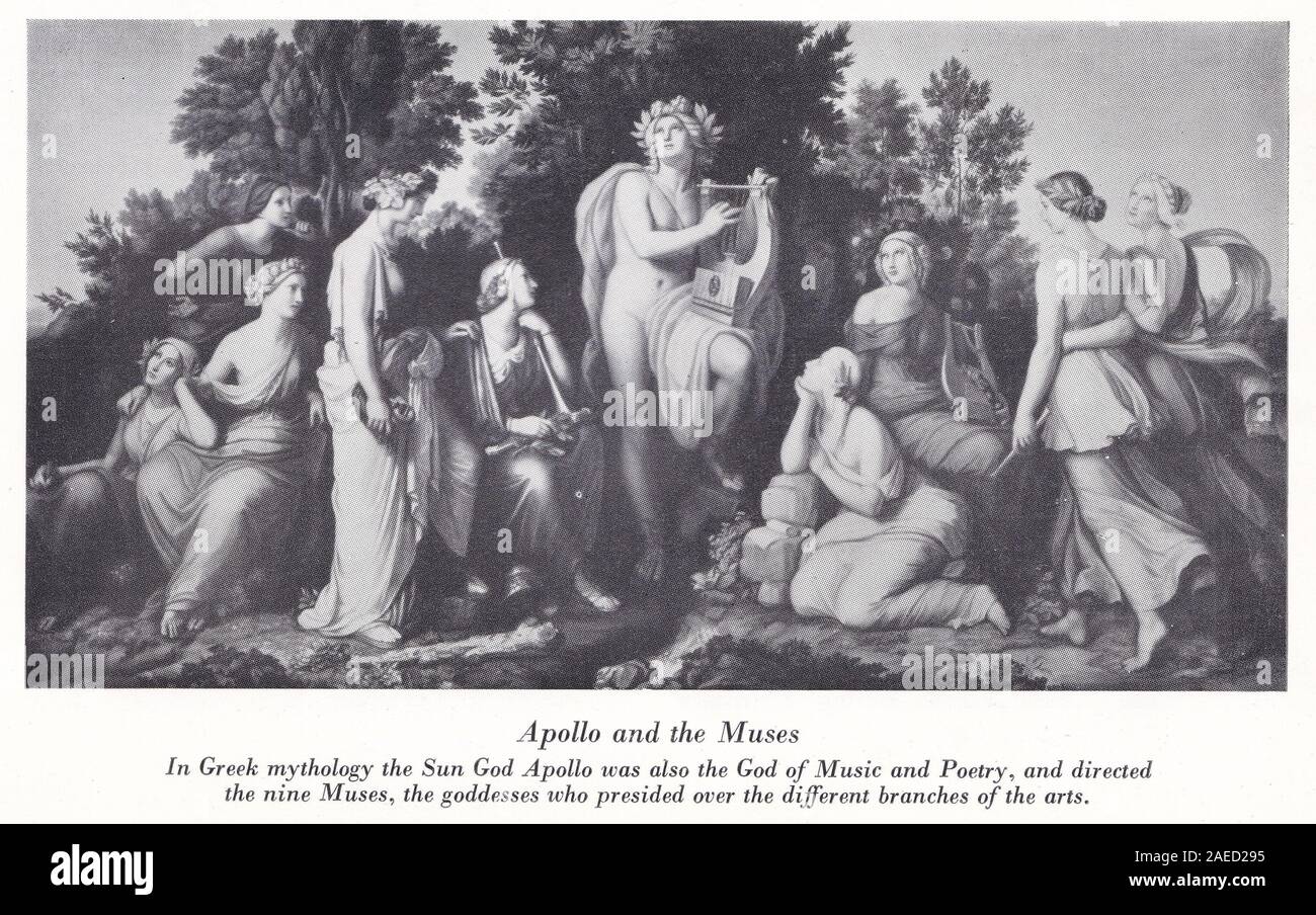 'Apollo und die Musen' von Heinrich Maria von Hess. Stockfoto