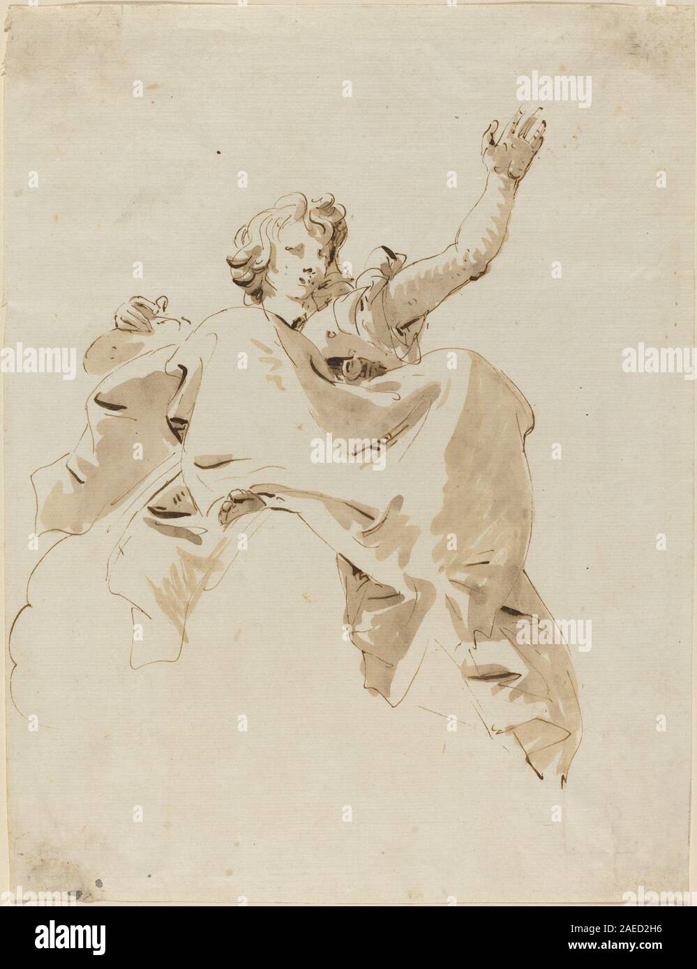 Giovanni Battista Tiepolo, eine Frau sitzt auf einer Wolke, gesehen von unten, 1750 eine Frau auf einer Wolke, gesehen von unten sitzt; 1750 s Stockfoto