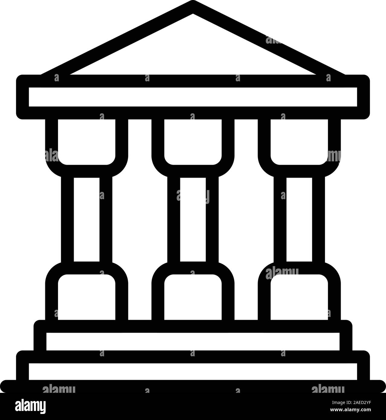 Justiz Gebäude Symbol, outline Style Stock Vektor