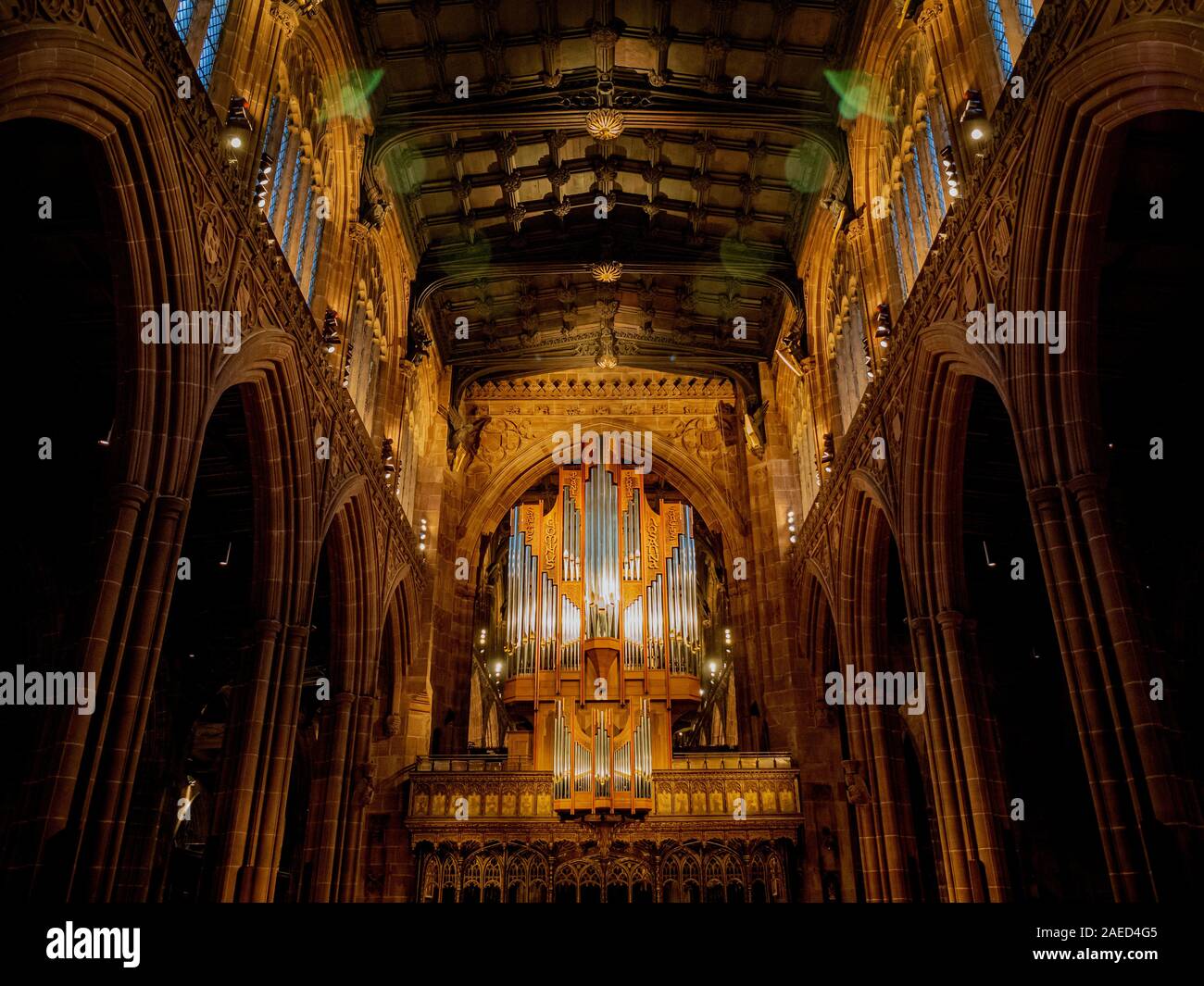 Der Kathedrale von Manchester Innenraum Stockfoto