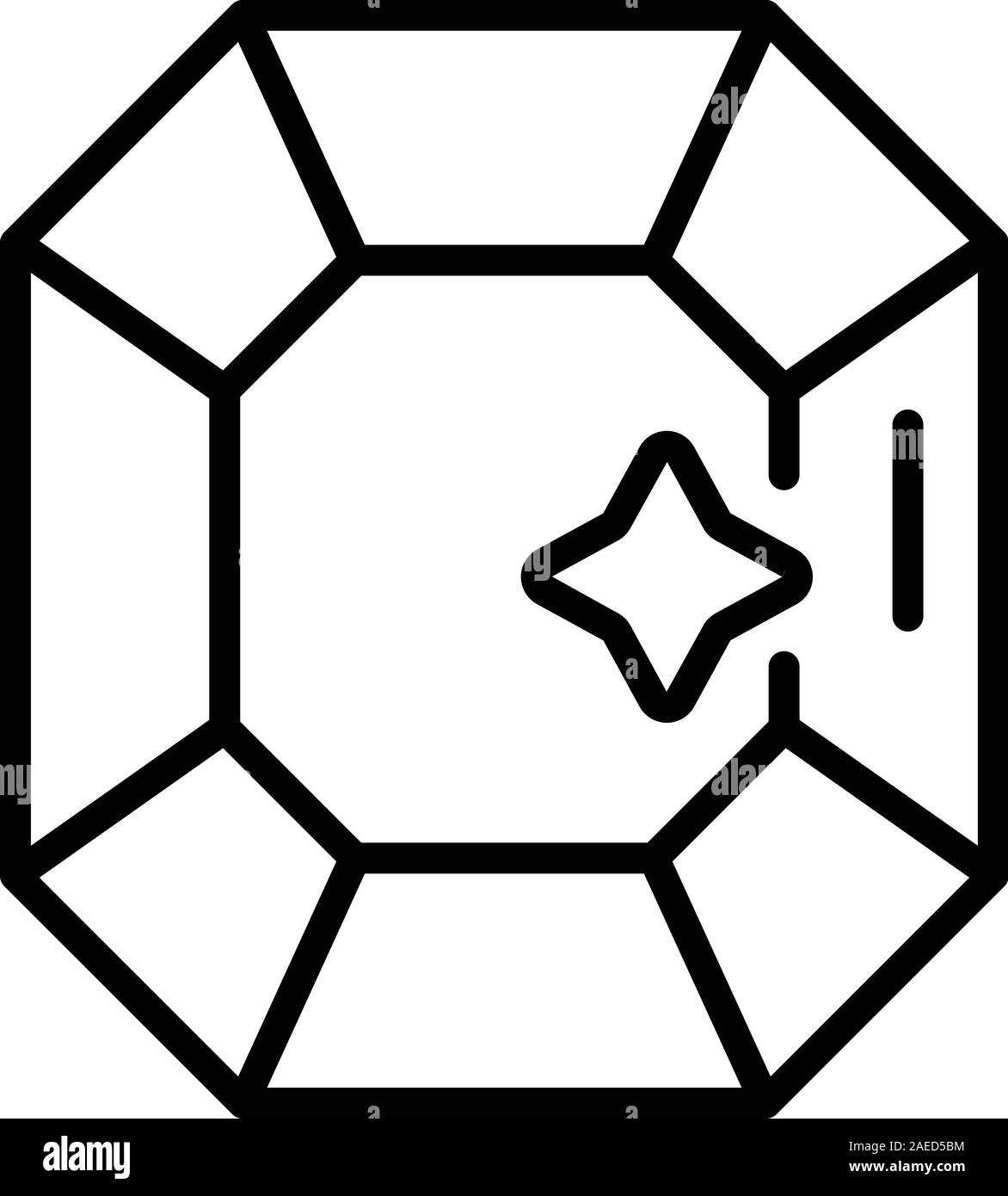 Radian Juwel Symbol, outline Style Stock Vektor