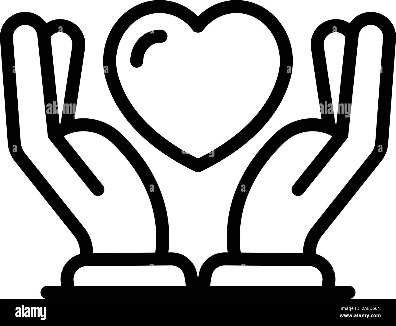 Wahre Liebe Symbol Halten, outline Style Stock Vektor