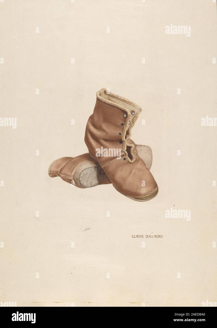 Gladys M Guillaudeu, Kinderschuhe, c 1940 Kind Schuhe; c. 1940 Stockfoto