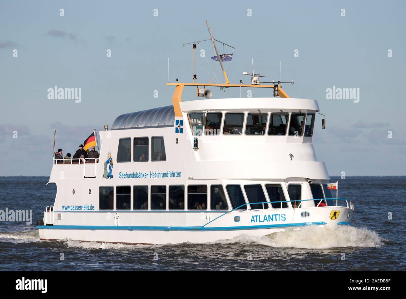 Cassen Eils touristische Dampfgarer ATLANTIS auf der Elbe Stockfoto