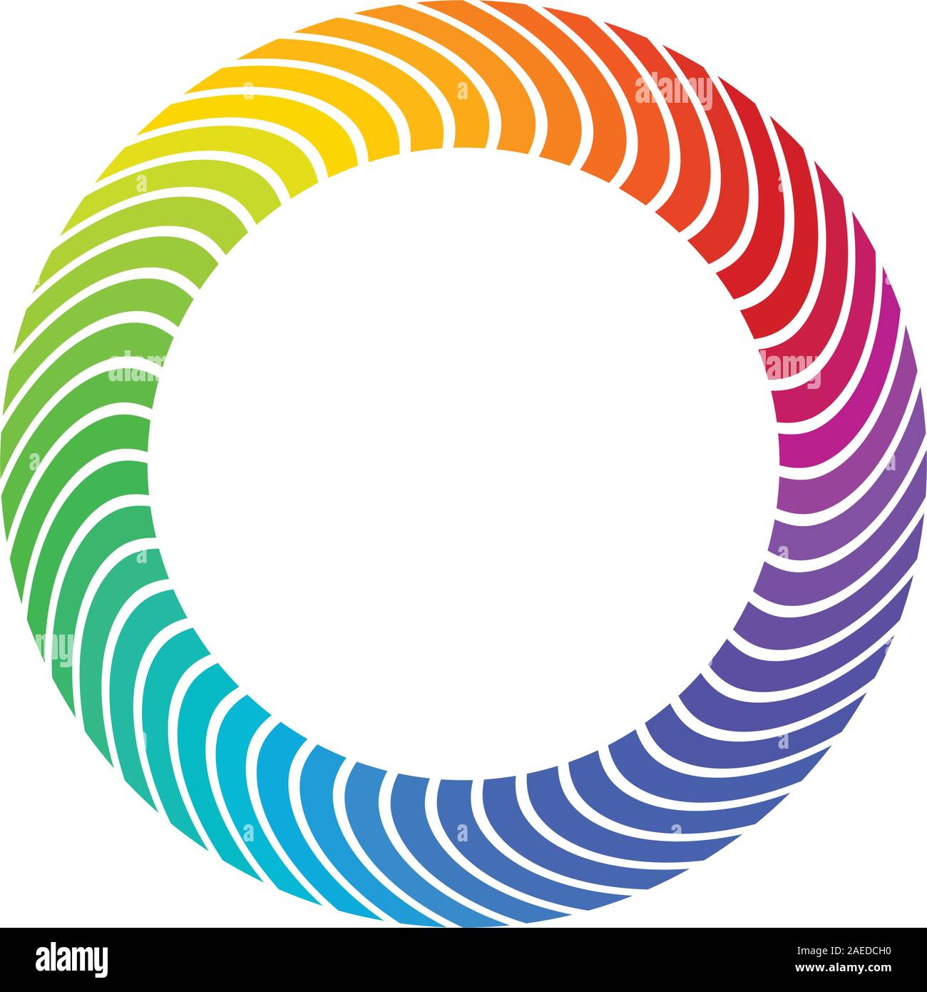 Volle Spektrum Farbe Twirled Linien, die macht einen runden Rahmen. Geeignet für Logo, Produkt Branding oder andere Design Stock Vektor