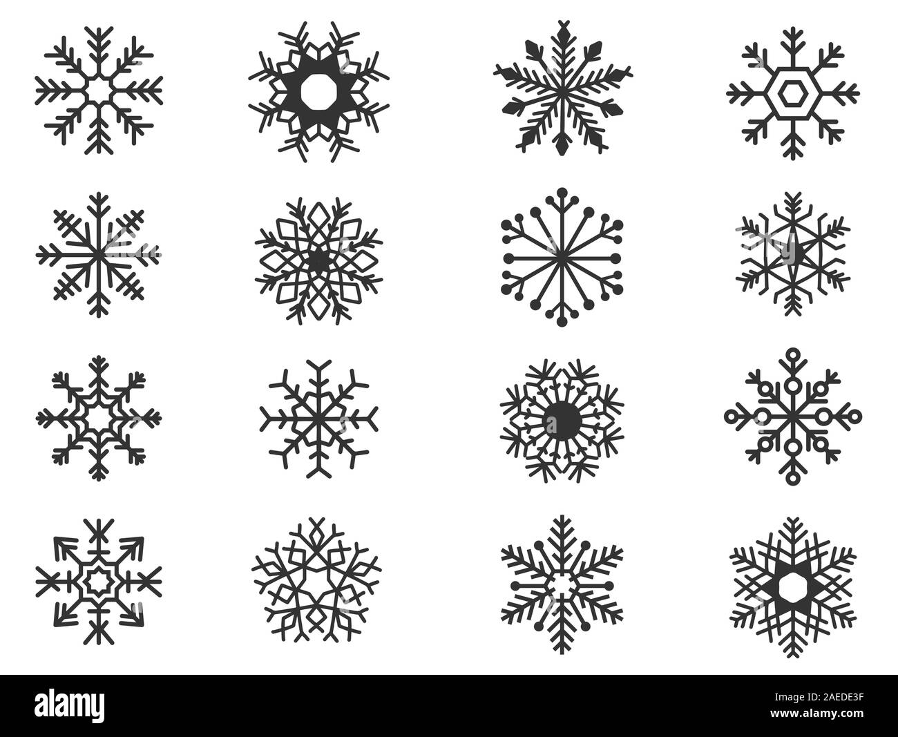 Große design Urlaub Schneeflocken isolieren auf weißem Hintergrund. Vector Illustration. Stock Vektor
