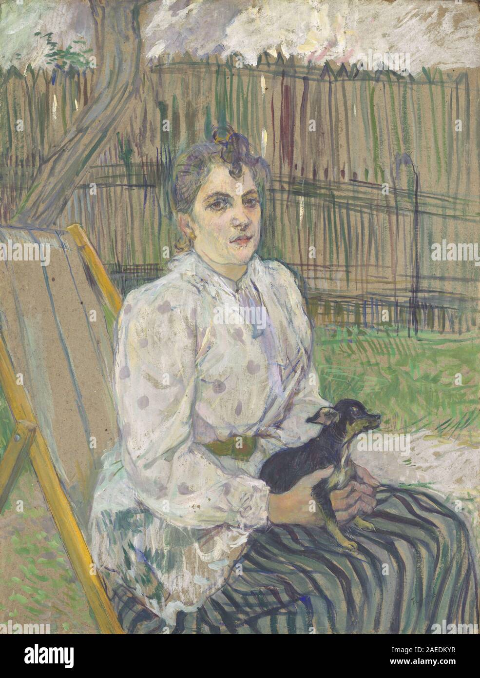 Henri de Toulouse-Lautrec, Dame mit Hund, 1891 Dame mit Hund; 1891 Datum Stockfoto