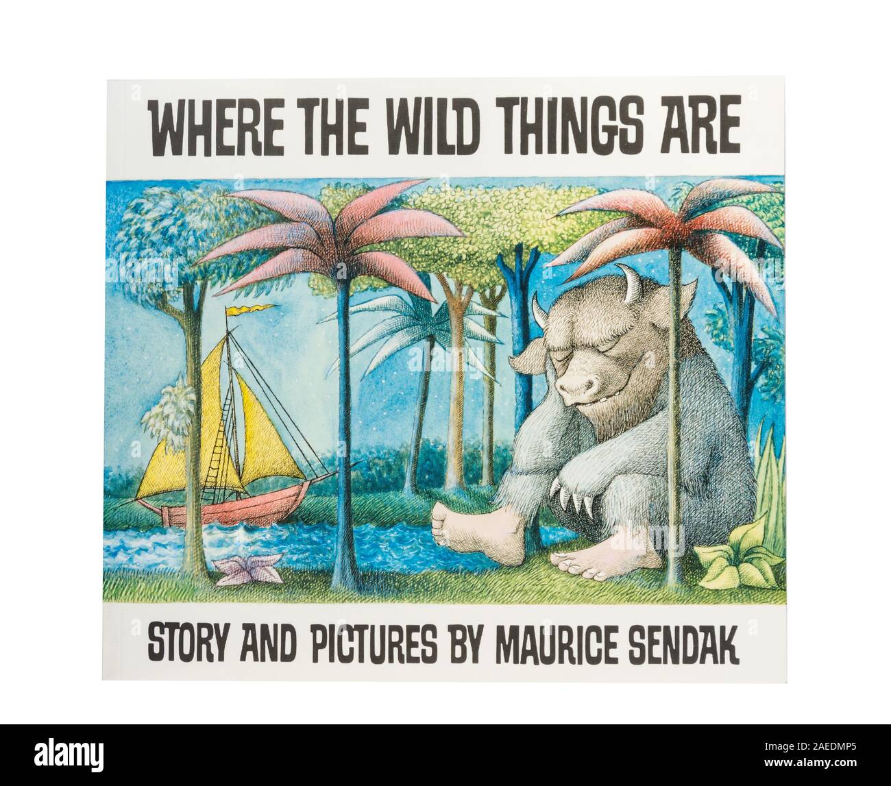 "Wo die wilden Sachen" Kinderbuch von Maurice Sendak, Greater London, England, Vereinigtes Königreich Schriftliche Stockfoto