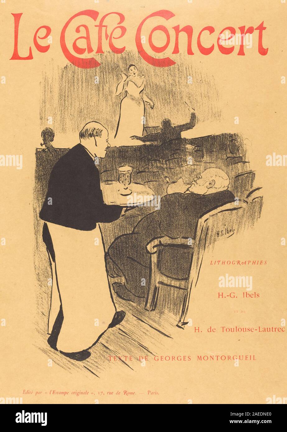 Henri-Gabriel Ibels, Le Cafe Konzert - Illustrierte, 1893 Le Cafe Konzert: Brief; 1893 Datum Stockfoto